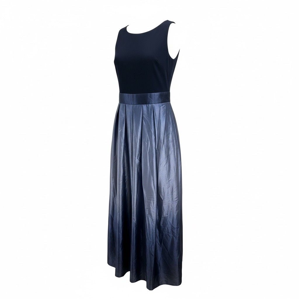 SLNY SLEEVELESS SATIN LONG PARTY DRESS