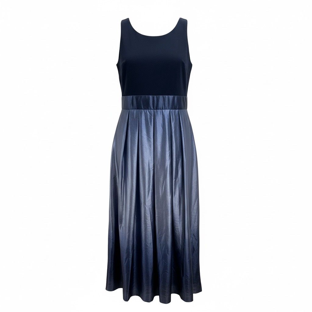 SLNY SLEEVELESS SATIN LONG PARTY DRESS