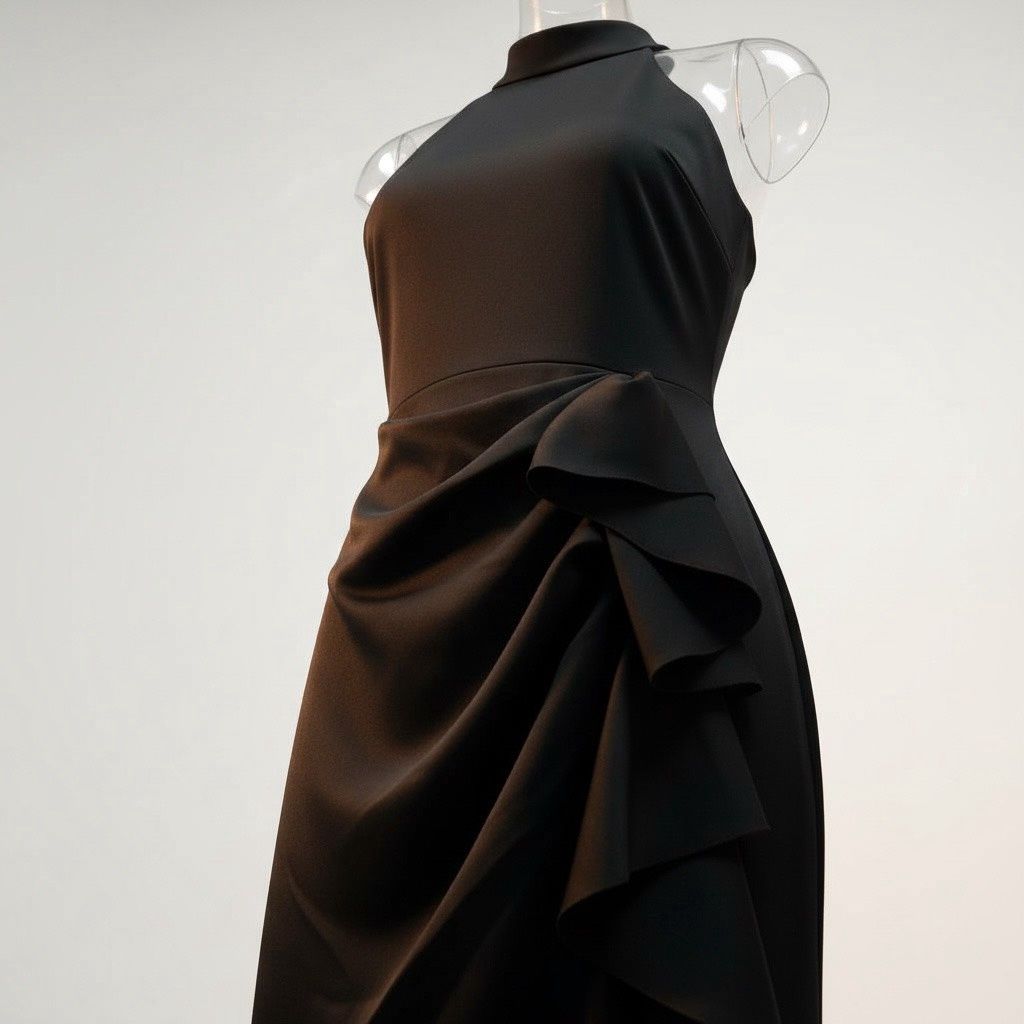 XSCAPE RUFFLED SLEEVELESS SCUBA FIT &amp; FLARE DRESS