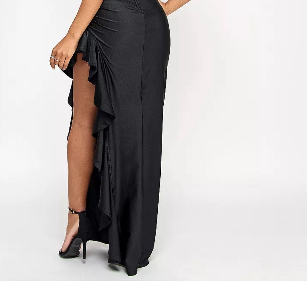 EMERALD SUNDAE JUNIOR RUFFLED EVENING GOWN