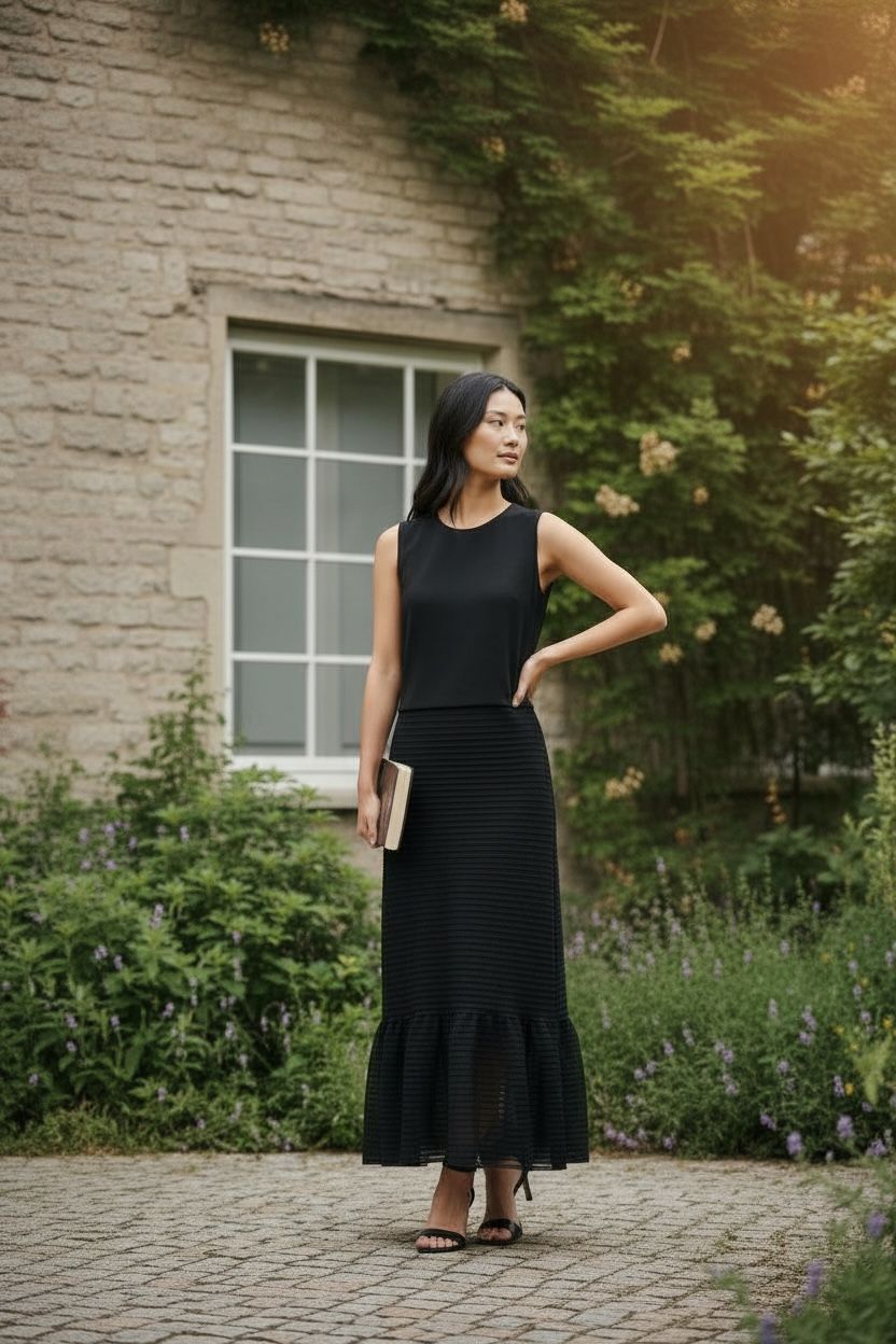 ADRIANNA PAPELL PLUS SIZE SHADOW STRIPED DRESS