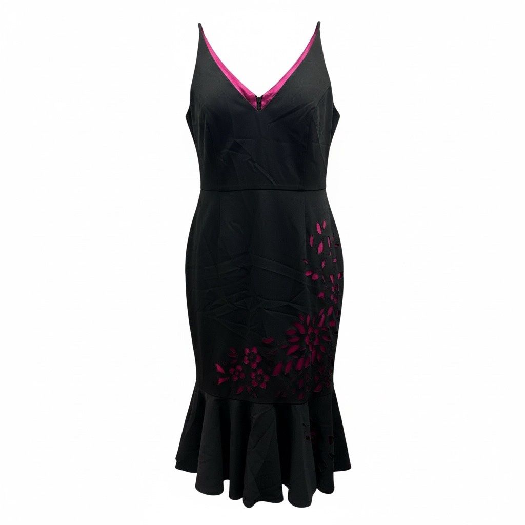 SHANI SLEEVELESS LASER CUTTING DRESS WITH FLOUNCE