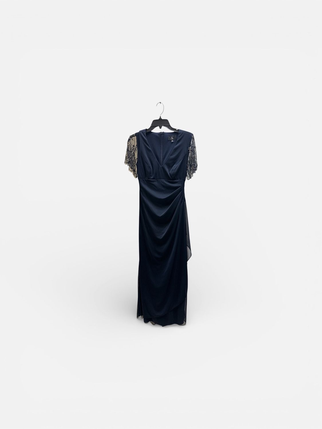 XSCAPE V- NECK FIT &amp; FLARE GOWN