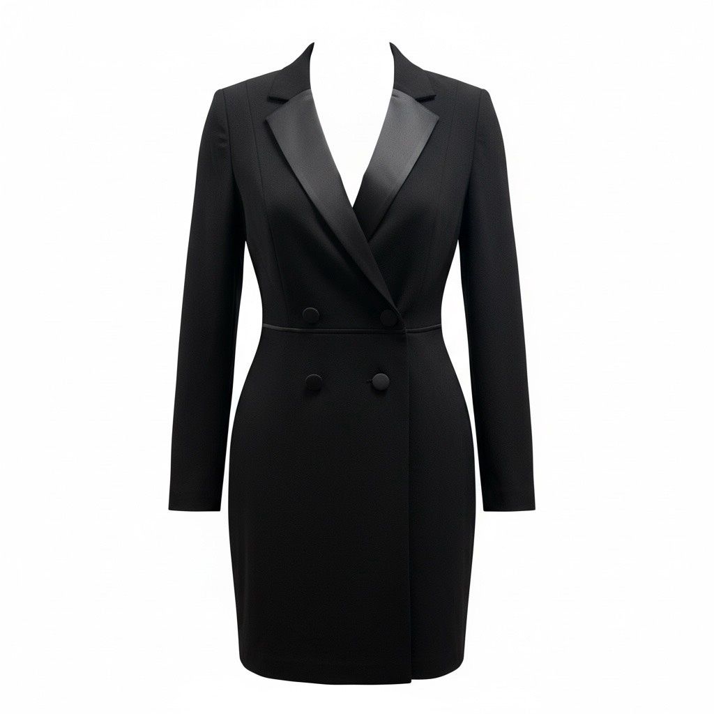 ADRIANNA PAPELL TUXODO LONG SLEEVE SHEATH DRESS
