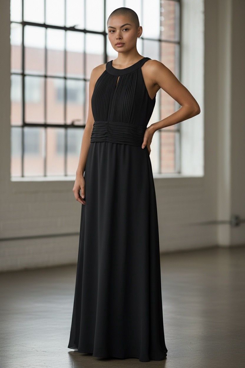 SLFY LEEVELESS PLEADED MAXI DRESS