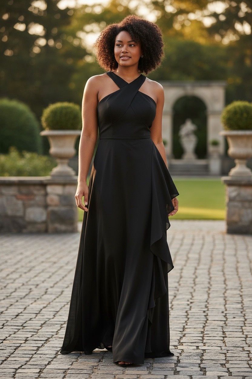 XSCAPE SCUBA CREPE SLEEVELESS LEG SLIT DRESS, Colour: BLACK, Size: 8