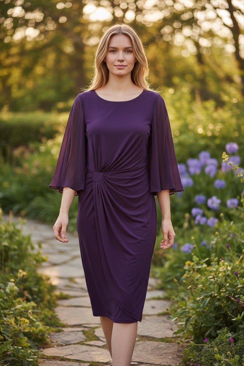 CONNECTED APPAREL 3/4 SLEEVE SHEATH DRESS