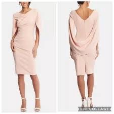 BETSY AND ADAM DRAPE BACK RUCHED STEATH DRESS