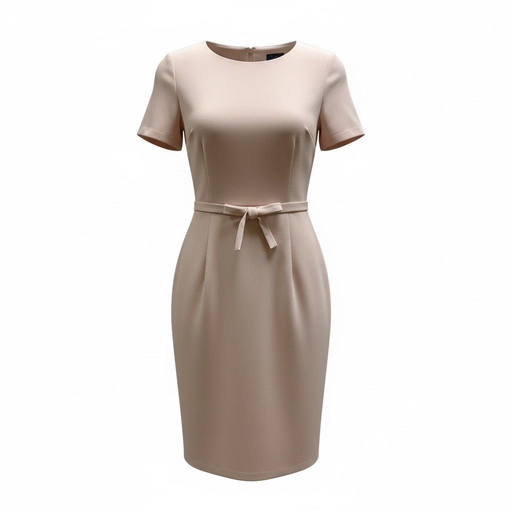 ADRIANNA PAPELL SHORT SLEEVE WAIST SHEATH DRESS