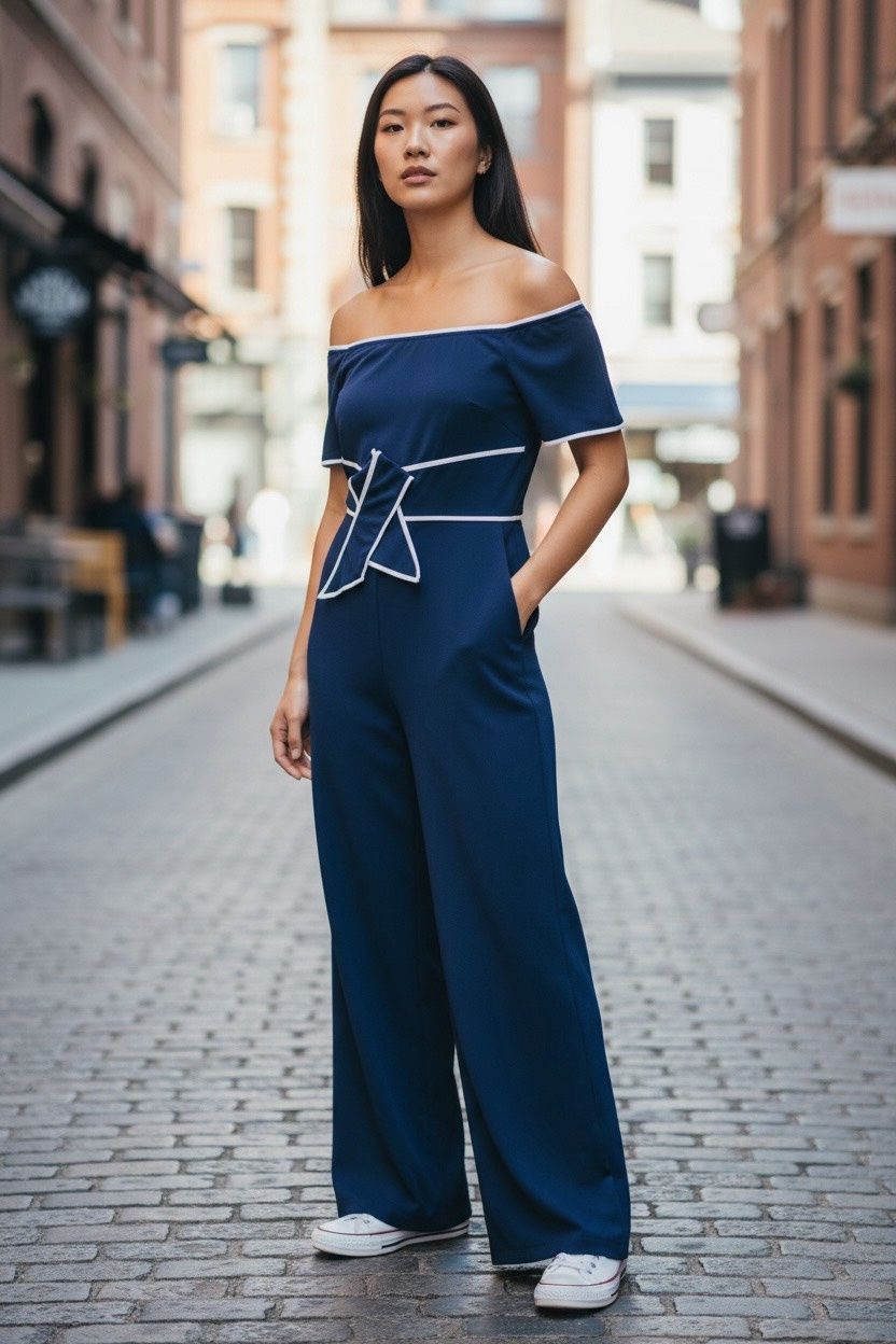 ADRIANNA PAPELL KNIT CREPE TIE JUMPSUIT