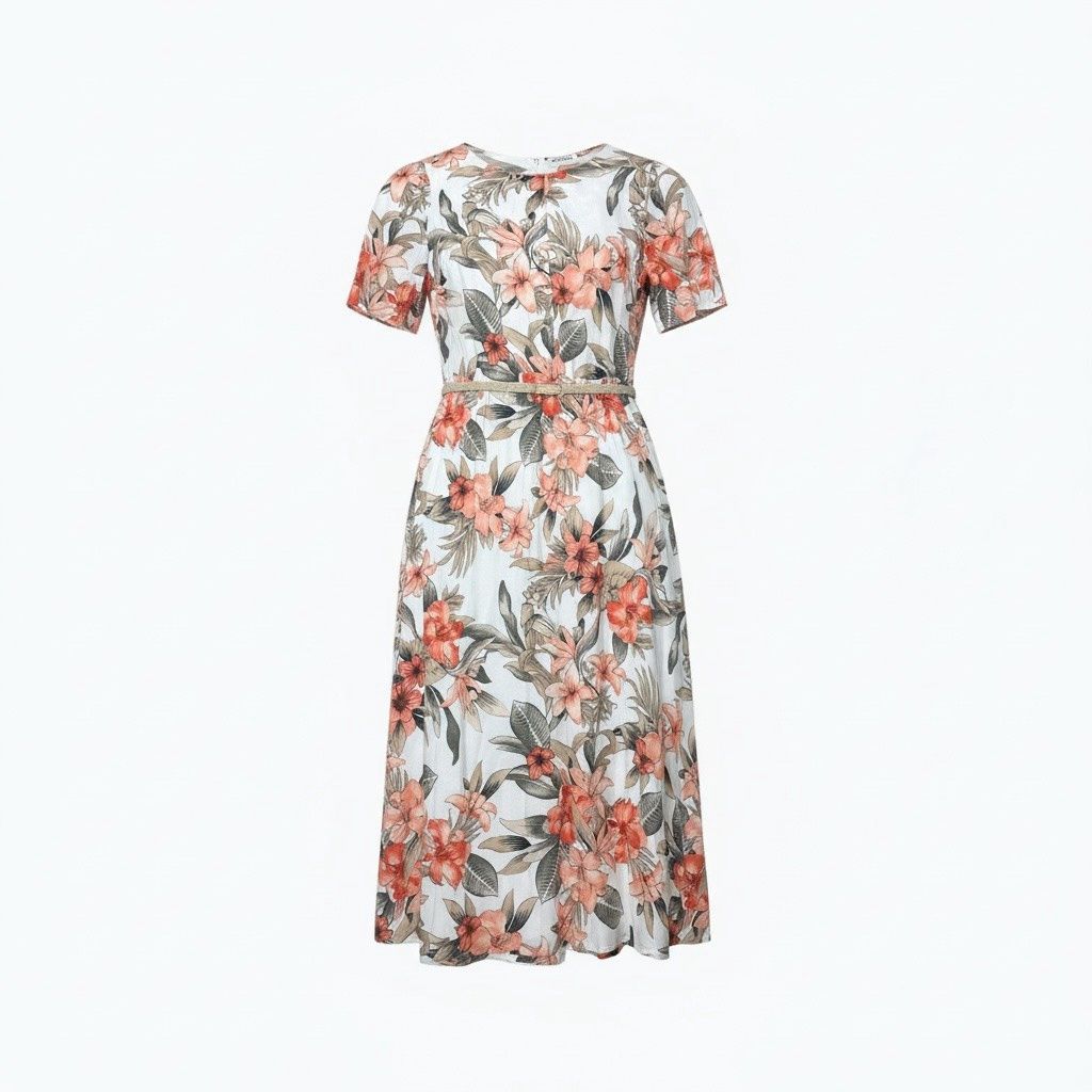 KASPER SHORT PUFF SLEEVE SHIRTDRESS