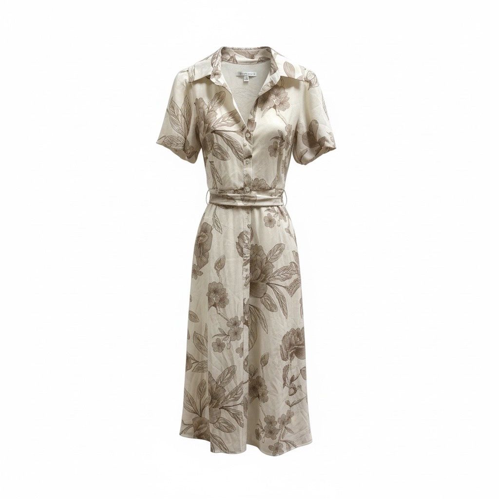SANDRA DARREN FLORAL SLEEVE SHIRTDRESS