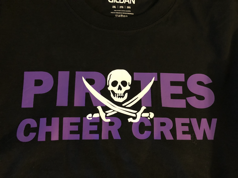 Pirates Cheer Crew Shirt No Glitter