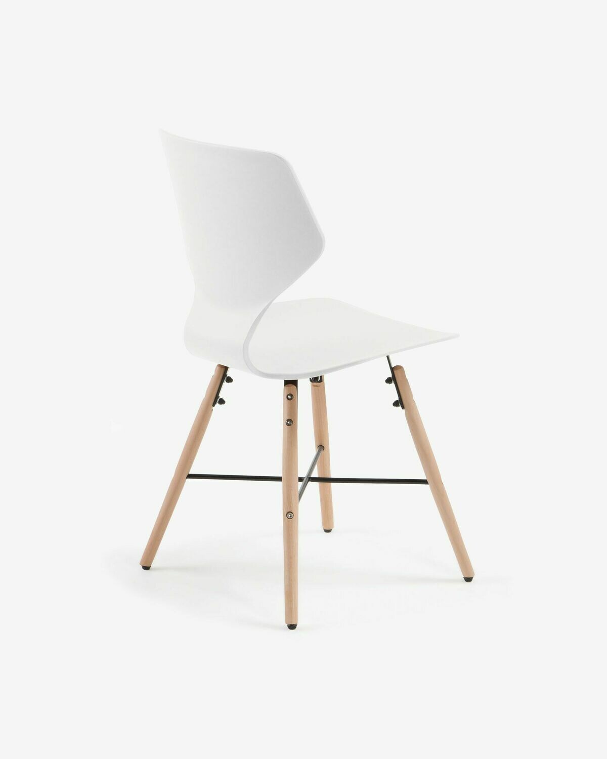 Silla Witney gris y patas de madera maciza de haya