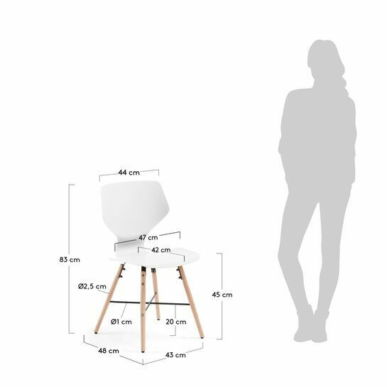 Silla Witney gris y patas de madera maciza de haya