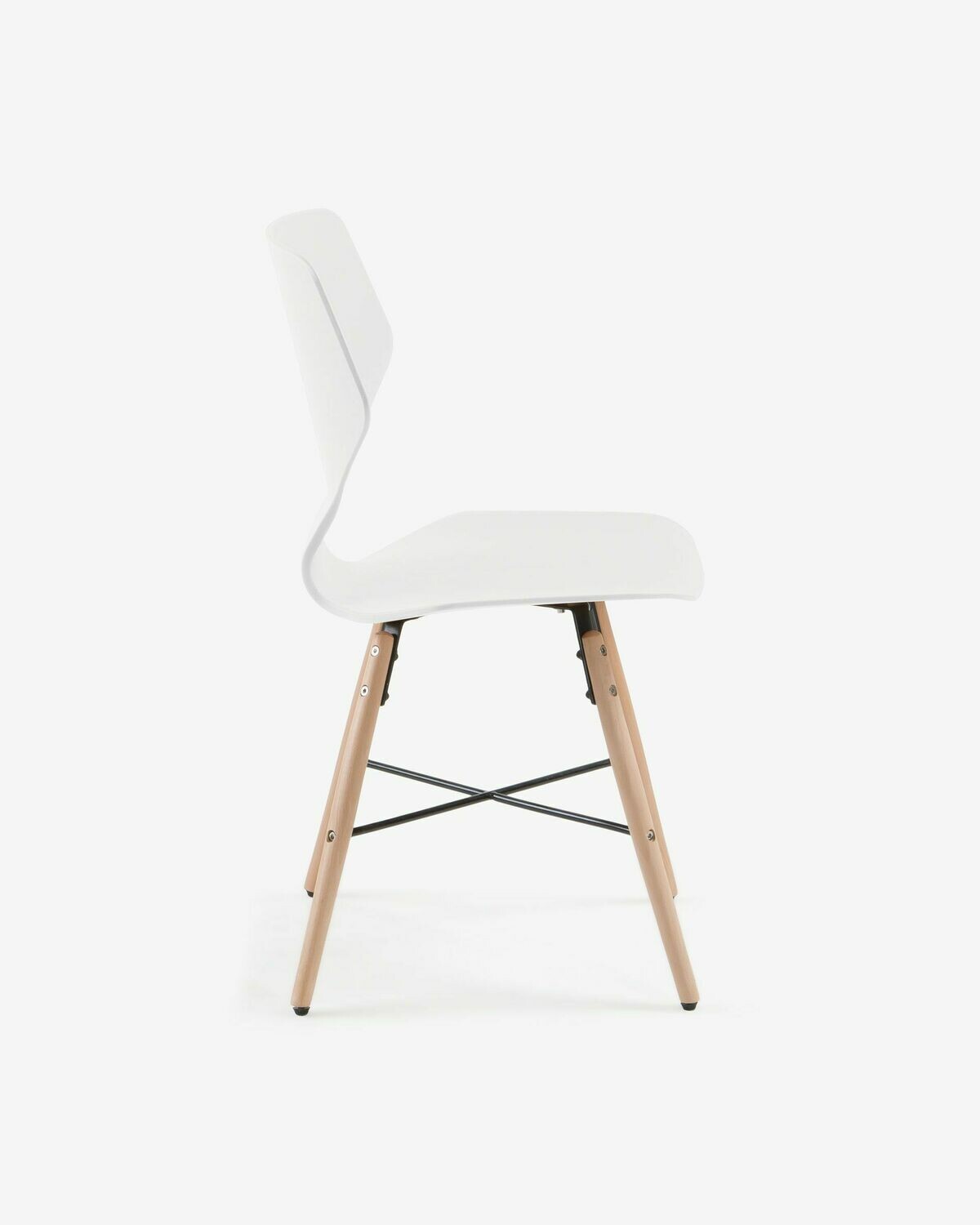 Silla Witney gris y patas de madera maciza de haya