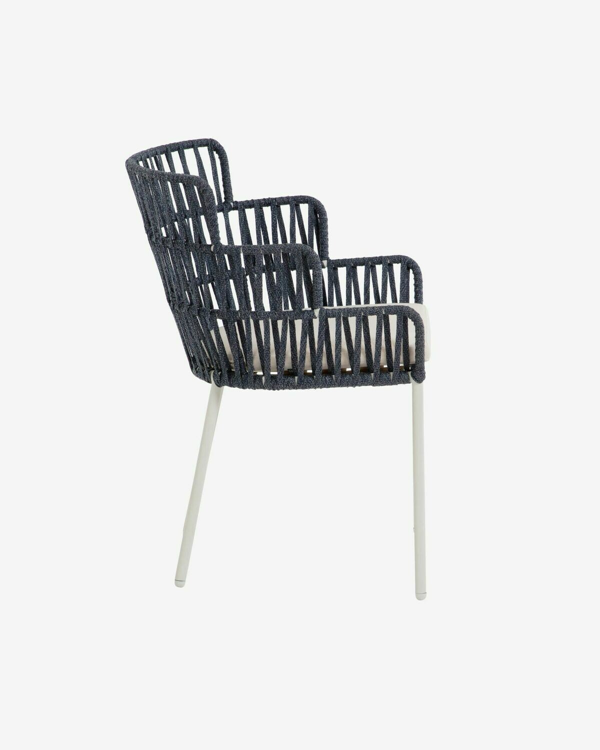 Silla Robyn azul de cuerda y acero