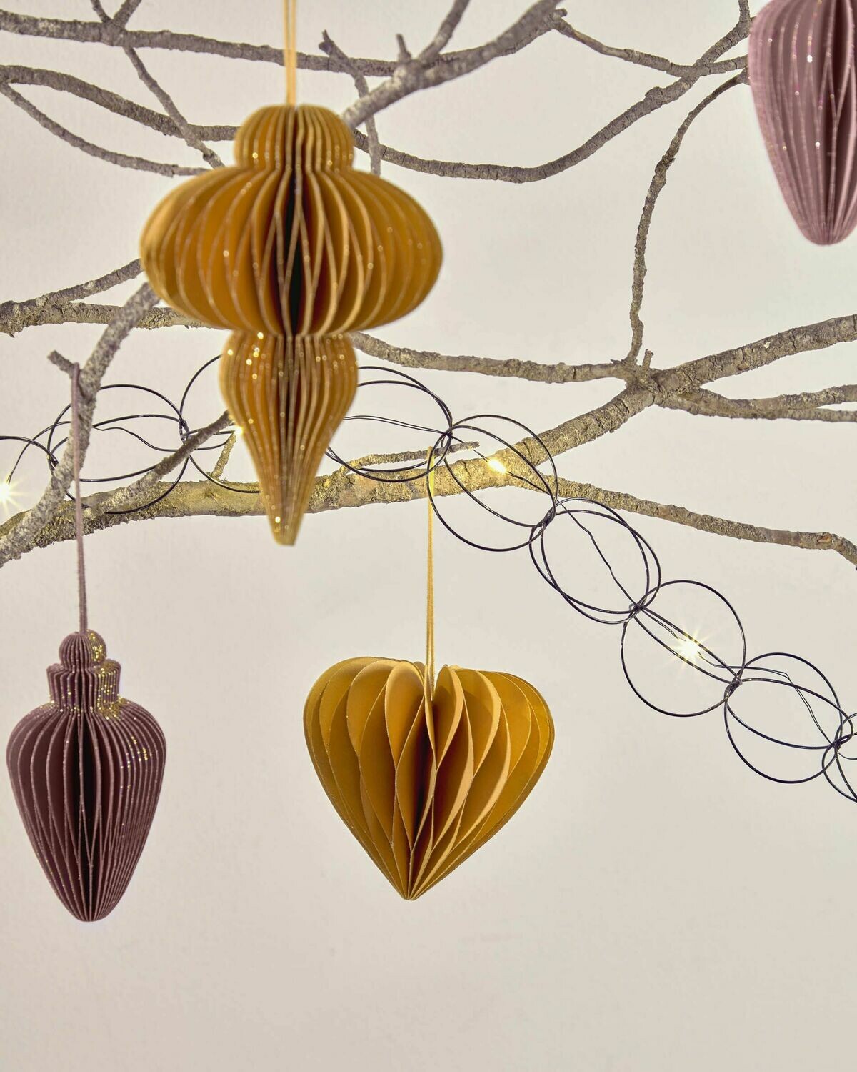Set Uriel de 3 adornos colgantes decorativos amarillo