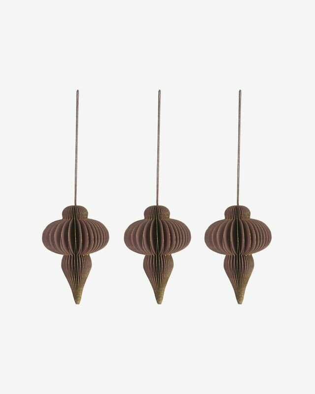 Set Yukii de 3 colgantes decorativos marrón