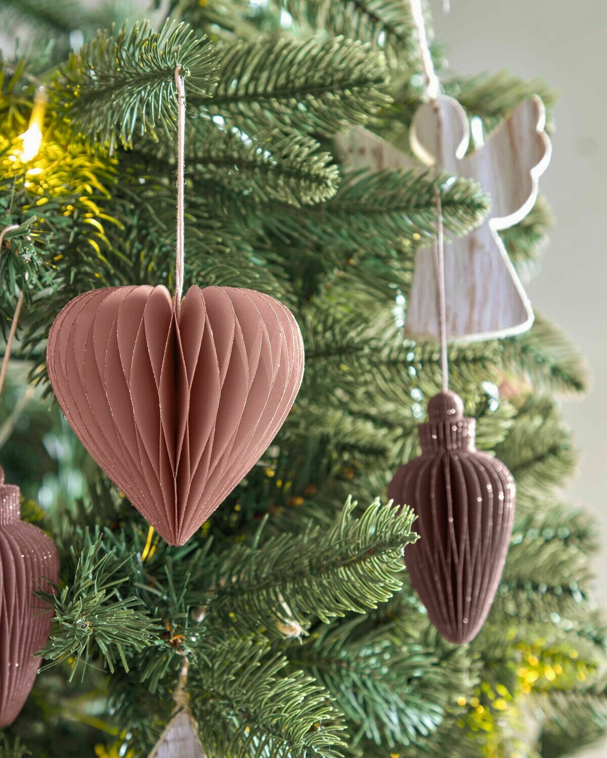 Set Yaril de 3 adornos colgantes decorativos marrón