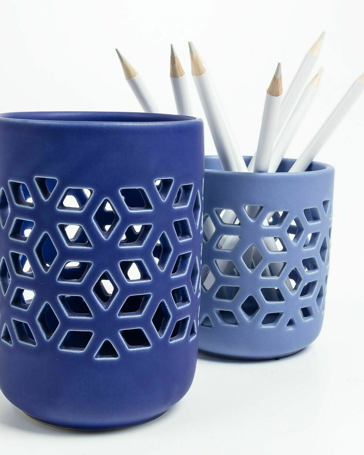 Set Leti de 2 portavelas azul