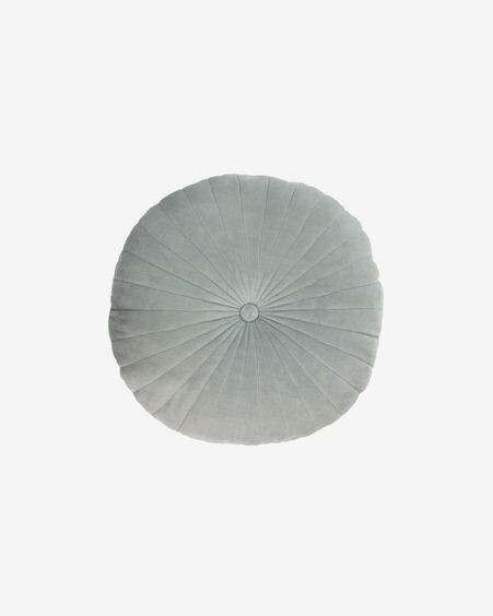 Cojín redondo Brunetta de terciopelo turquesa claro Ø 35 cm