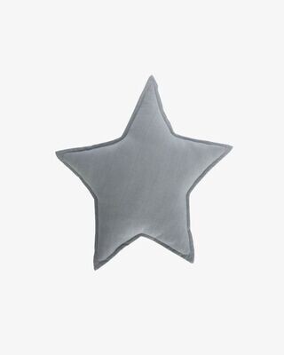 Cojín estrella Noor 100% algodón orgánico (GOTS) gris 44 x 30 cm