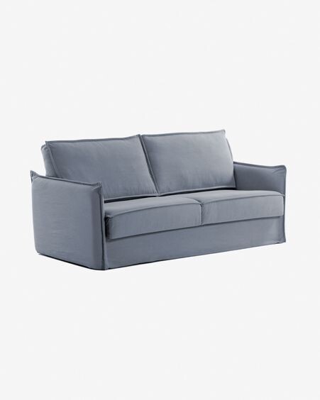 Sofá cama Samsa poliuretano azul 140 cm