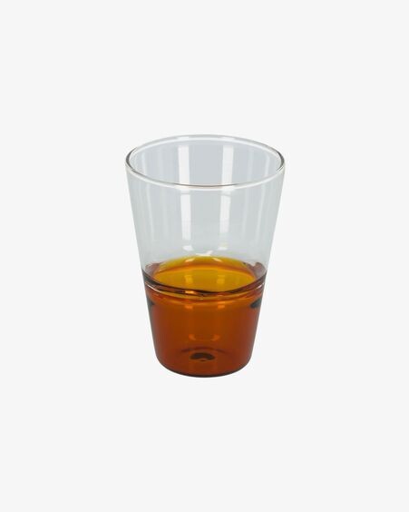 Vaso Fiorina de vidrio naranja y transparente