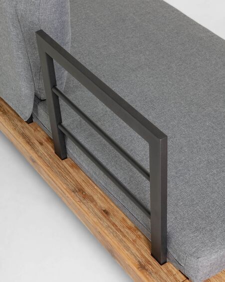 Set Zalika de sofá rinconero de 5 plazas y mesa de madera maciza de acacia FSC 100%
