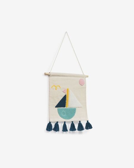 Tapiz mural Delmare 100% algodón velero multicolor 25 x 25 cm