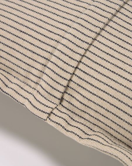Funda cojín Aleria algodón rayas marrón y beige 45 x 45 cm
