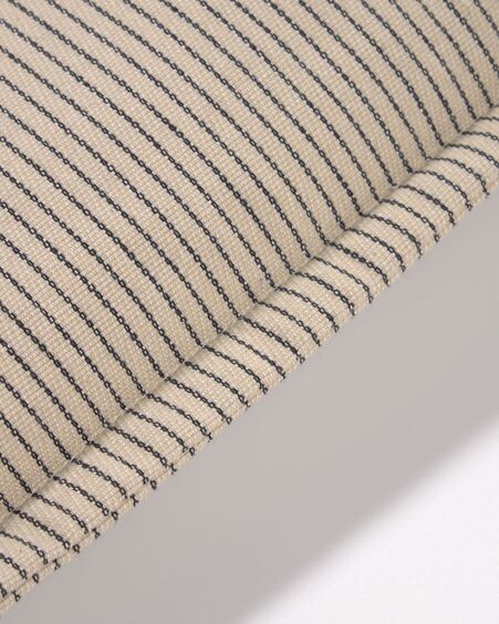 Funda cojín Aleria algodón rayas marrón y beige 45 x 45 cm