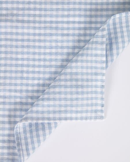 Set Goretti de 2 servilletas de algodón y lino azul y blanco