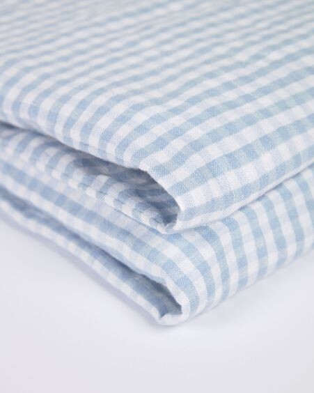 Set Goretti de 2 servilletas de algodón y lino azul y blanco