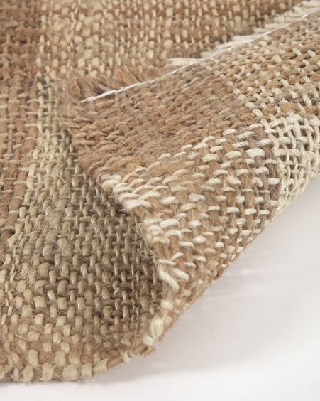 Alfombra Daila de yute con rayas natural y beige 160 x 230 cm
