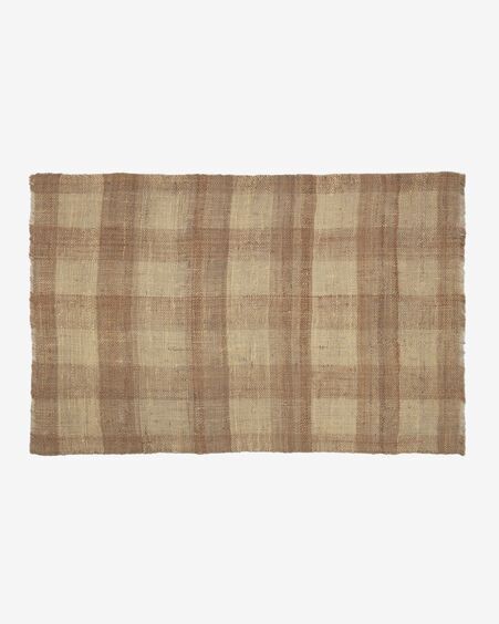 Alfombra Daila de yute con rayas natural y beige 160 x 230 cm