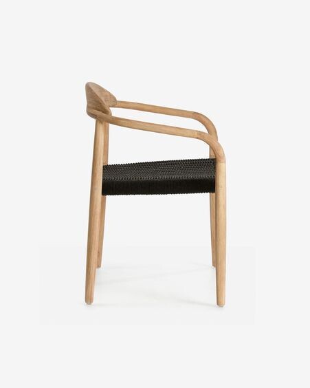 Silla Nina de madera maciza acacia y cuerda negro
