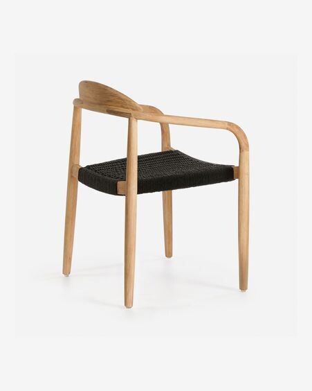 Silla Nina de madera maciza acacia y cuerda negro