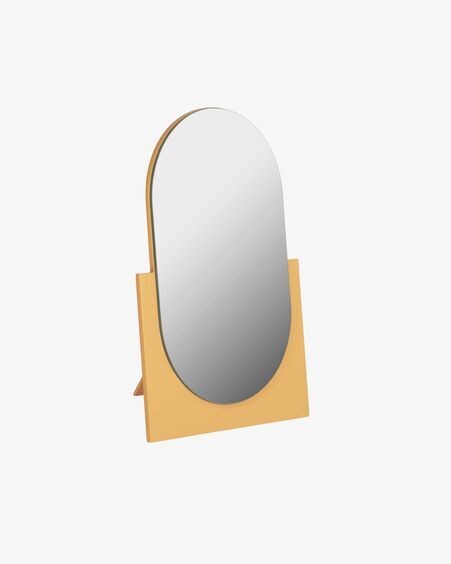 Espejo Mica de MDF mostaza 17 x 25 cm