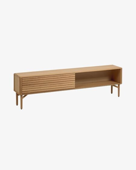Mueble TV Lenon de madera maciza y chapa de roble 200 x 57 cm FSC MIX Credit