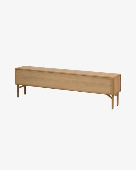 Mueble TV Lenon de madera maciza y chapa de roble 200 x 57 cm FSC MIX Credit