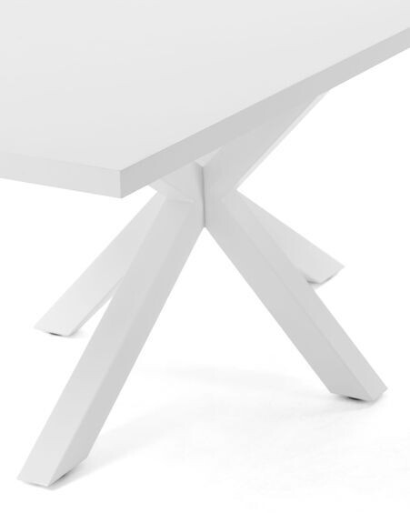 Mesa Argo 200 x 100 cm melamina acabado blanco patas de acero acabado blanco