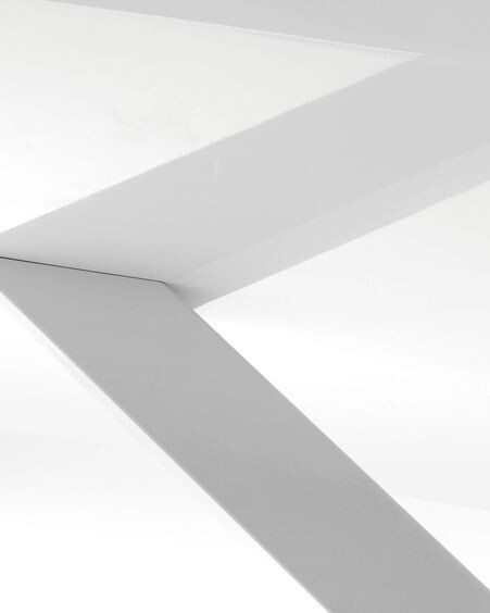 Mesa Argo 200 x 100 cm melamina acabado blanco patas de acero acabado blanco