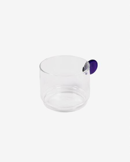 Vaso Murielle de vidrio transparente y azul
