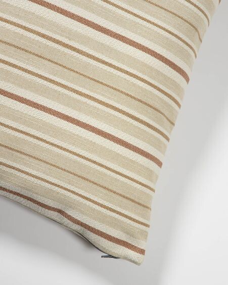 Funda de cojín Sydelle  45 x 45 cm de rayas beige