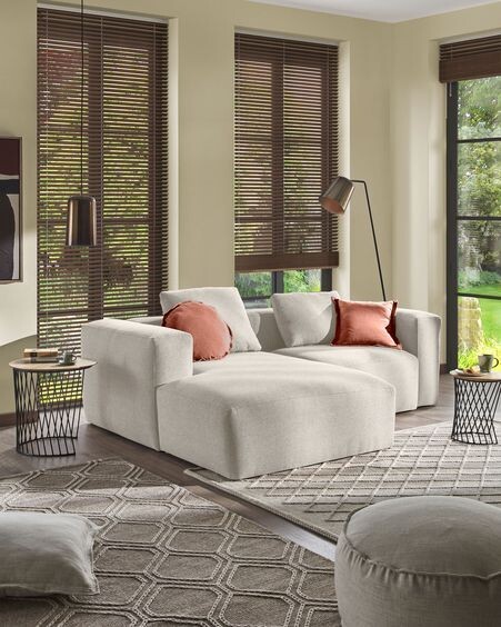 Sofá Blok 2 plazas chaise longue izquierdo beige 240 cm