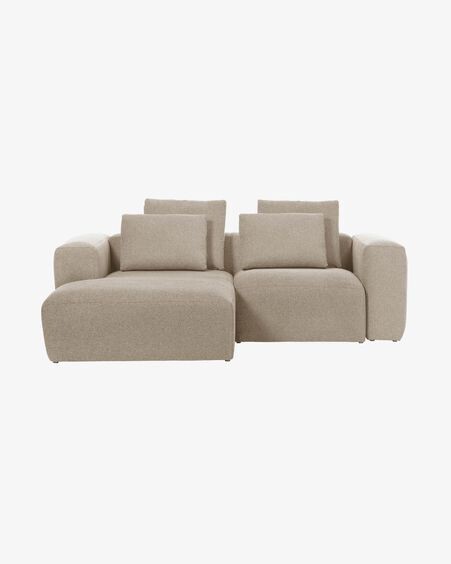 Sofá Blok 2 plazas chaise longue izquierdo beige 240 cm