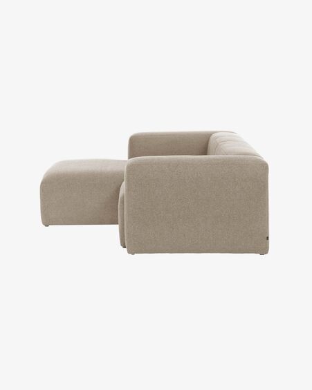 Sofá Blok 2 plazas chaise longue izquierdo beige 240 cm
