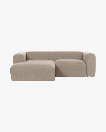 Sofá Blok 2 plazas chaise longue izquierdo beige 240 cm